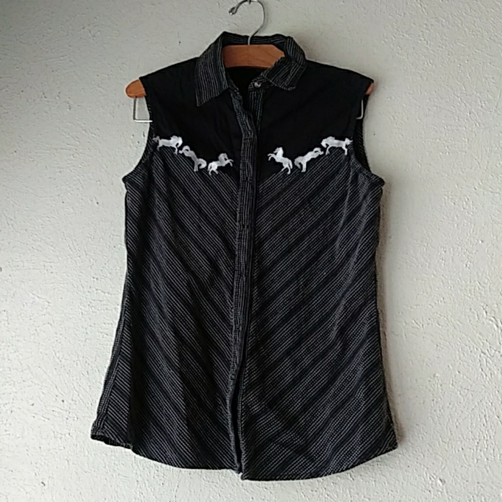 Wrangler vintage western equastrian button top